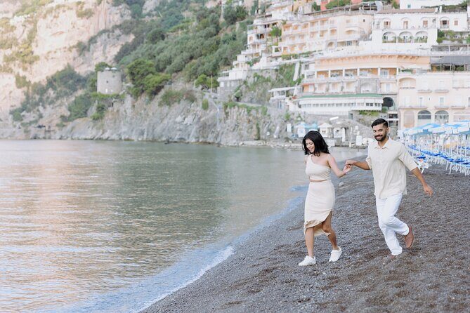 1 Hour Private Photoshoot in Positano - Church-Front Portraits, Stairs, and a Sea View by the Column