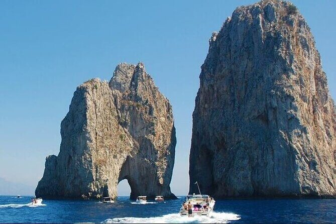 Capri Deluxe/First to Blue Grotto/from Sorrento Positano & Amalfi - Faraglioni and the Arch of Love: Capri’s Most Photo-Friendly Moment