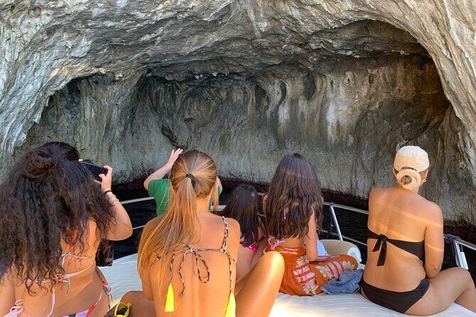 Capri Private all inclusive Boat Tour with City Exploration - Stop 1 and 2: Marina Grande and Bagni di Tiberio beaches