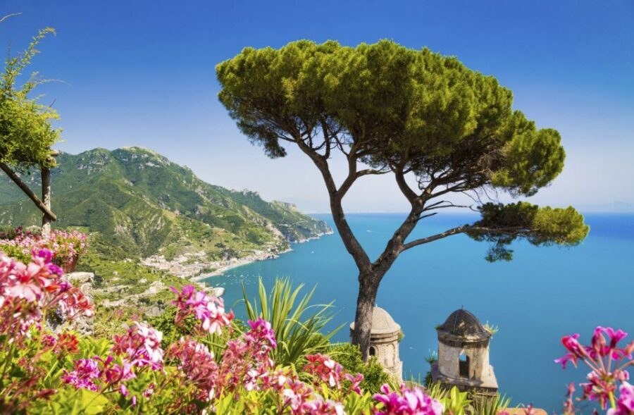 From Naples: Amalfi Coast by Car & Boat plus Emerald Grotto - Ravello free time: villas, panoramic streets, and quick shopping