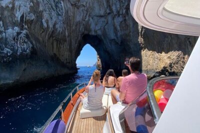 From Positano : Elite Capri Boat Day Free Bar, Brunch & City Walk - The cruise route: Spiaggia Grande and Roman-era stops
