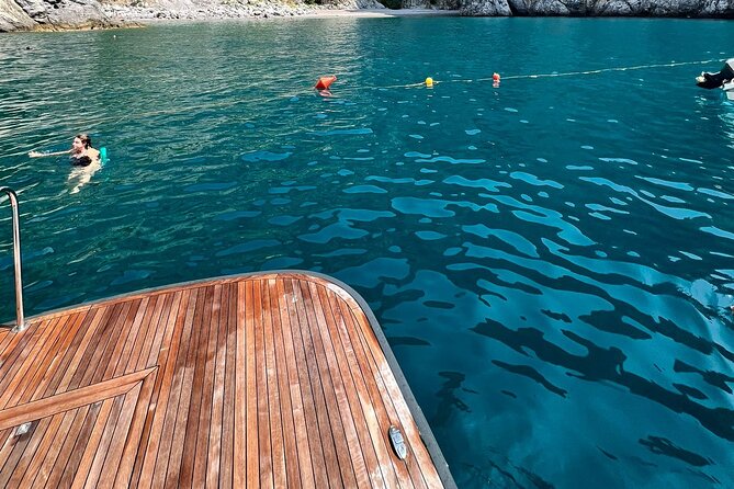 From Positano : Elite Capri Boat Day Free Bar, Brunch & City Walk - Cala del Rio, Grotta Iannarella, and the Heart Cave