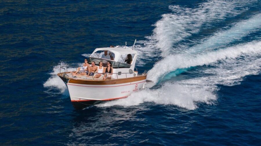 Sorrento: Private Amalfi Coast Boating Tour - First Leg: Pickup, Route Views, and Villa Pollio Felice Swim